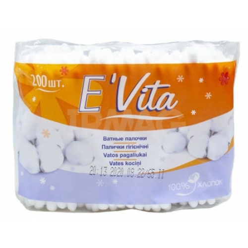 Белла ватные палочки E` VITA п/эт, 200шт.